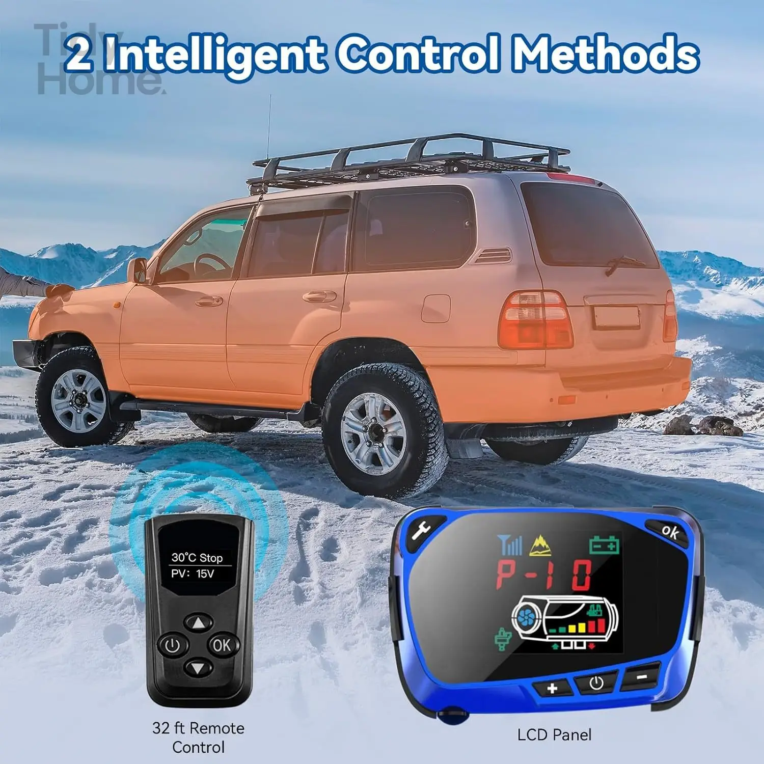 

Diesel Heater,Portable Diesel Air Heater with Muffler,Remote Control, LCD Monitor,Fast Heating Defrost Defog for Campers, Truck