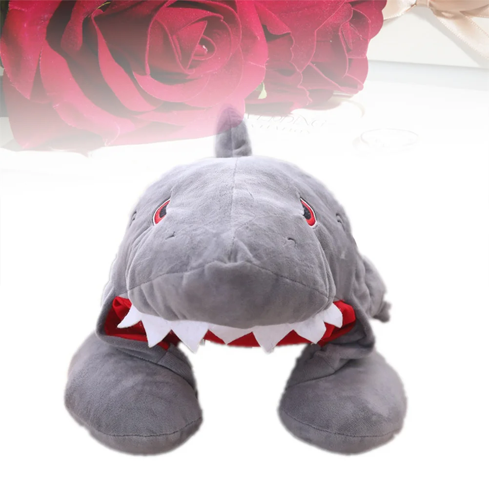 

Hooded Neck Pillow Shark Shape Comfortable U-Shaped Travel Neck Support Pillow Shark Hat Funny Costume Photo Props