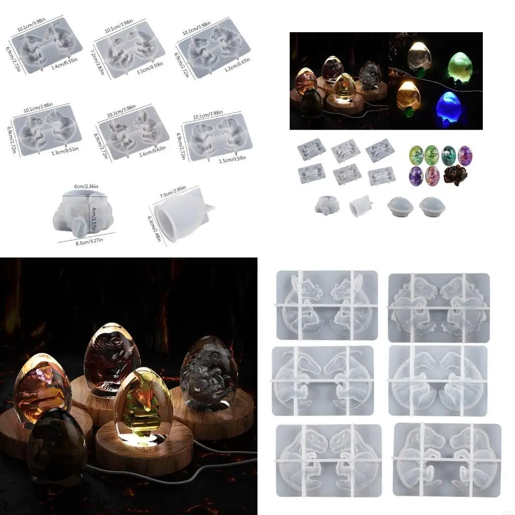  Silicone Epoxy Molds DIY Crafts Moulds Home Table Decorations Dinosaur Egg Shaped DIY Ornaments Molds Silicone Material