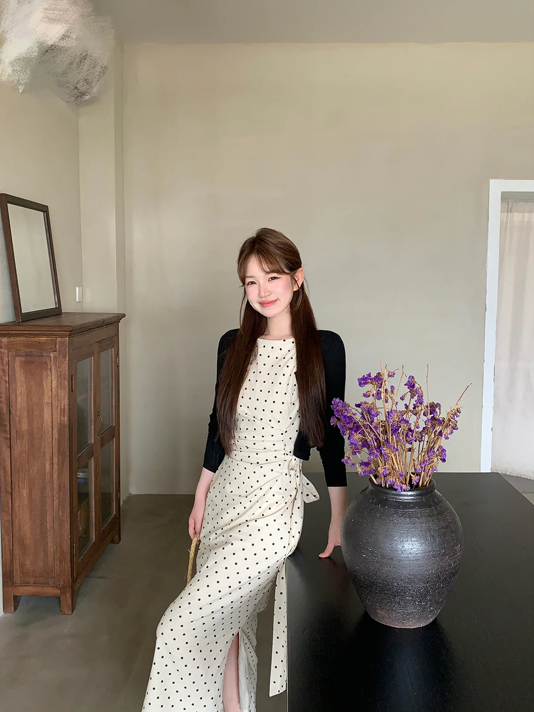 

Black Knitted Sweater Women's Elastic Color Open Cardigan Summer Outerwear Long Sleeve Regular Length Knitwear