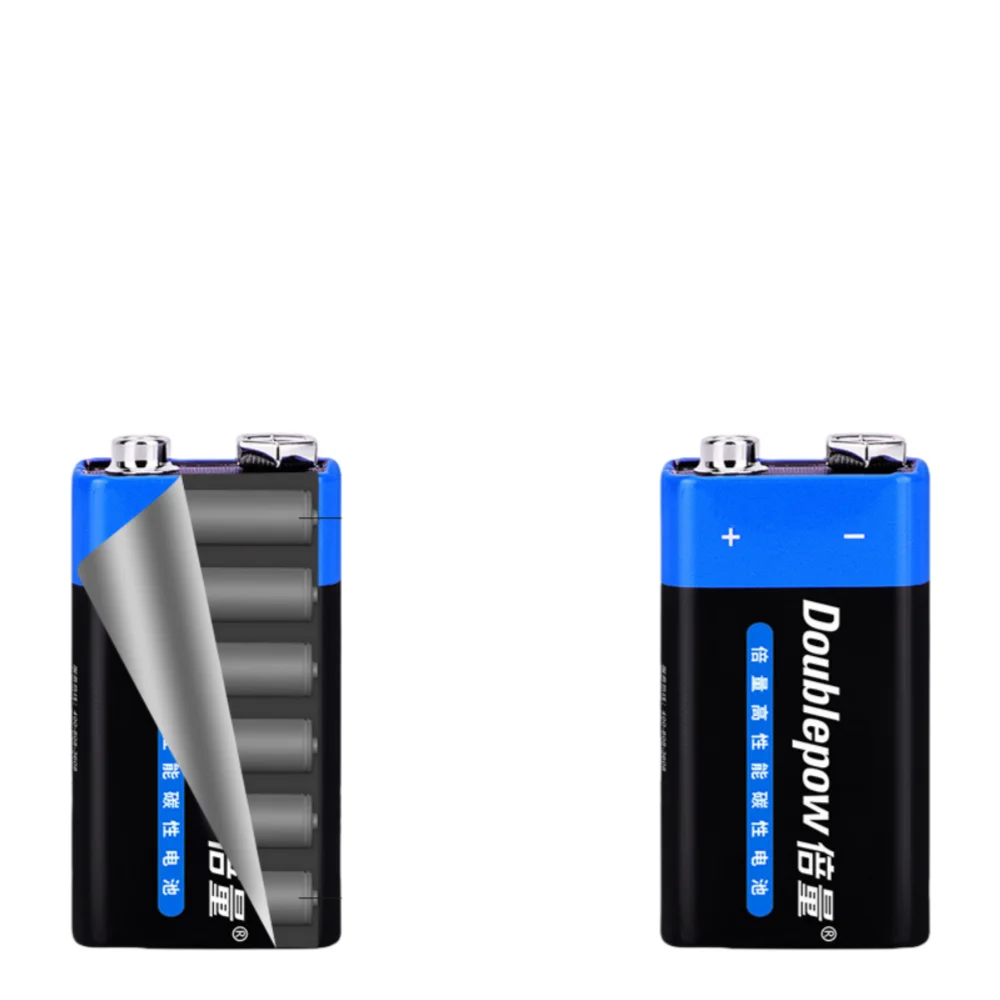 Doublepow 2-20PCS 9V Volt Battery 9V Disposable Carbon Multimeter Alarm Microphone 6F22 Iron Case Dry Battery