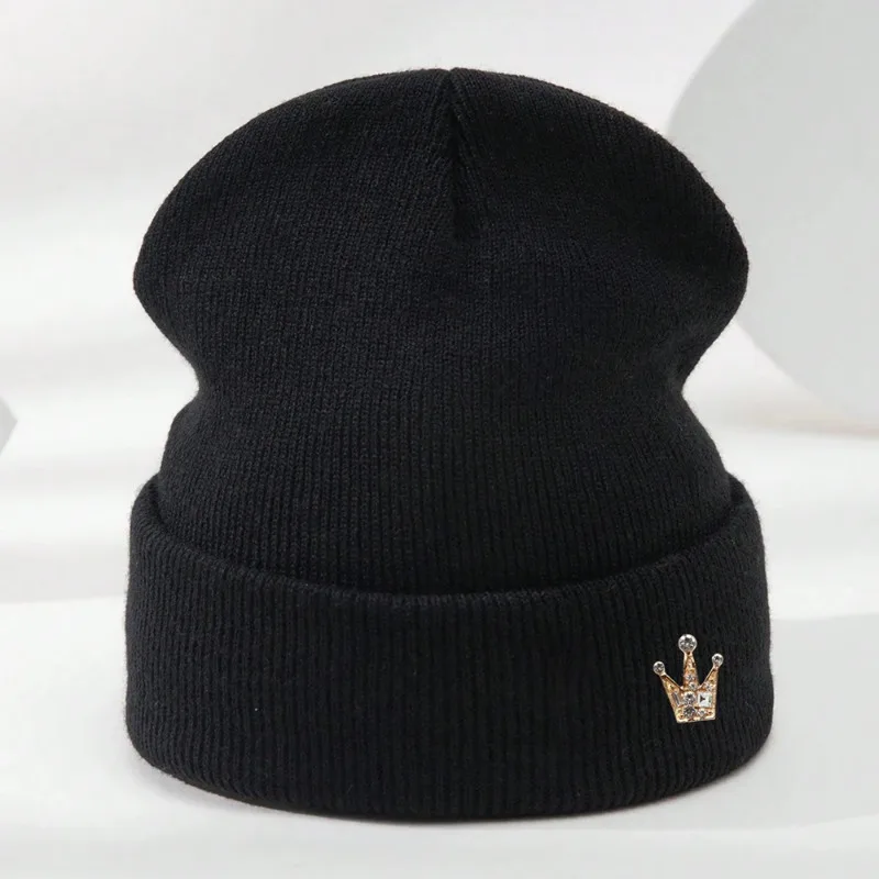 1 Stück Kronen-Beanie-Mütze, Unisex, elastisch, leicht, Streetwear, Kälteschutz, warmer Herbst- und Winterschädel für den täglichen Gebrauch im Freien