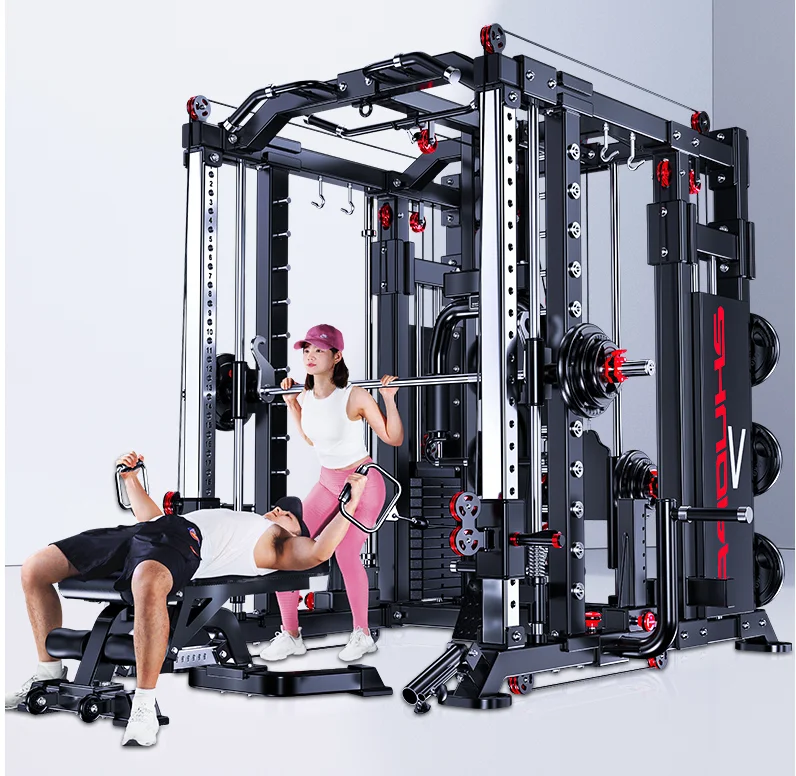 Fitness equipment home multi-function gantry Smith machine squat one set combination comprehensive training equipment