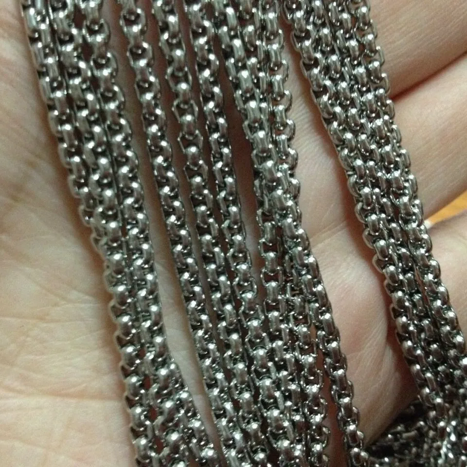 5 meter 3mm Stainless Steel Square Rolo Link chain  jewelry finding / Marking Chain DIY