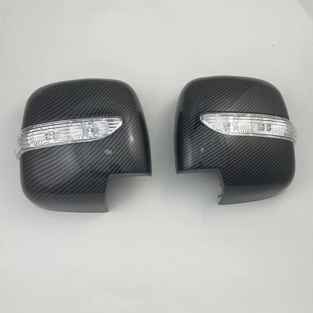 Gloss Carbon Door Mirror Covers With LED Paste Style For Toyota Hiace Commuter 2008 2010 2012 2014 2016 - 2018 Car Accessories
