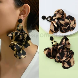 Bohemian Handmade Bead Leopard Print Flower Big Drop Earrings For Women Original Luxury Sexy Party Wedding Jewelry Delicate Gift