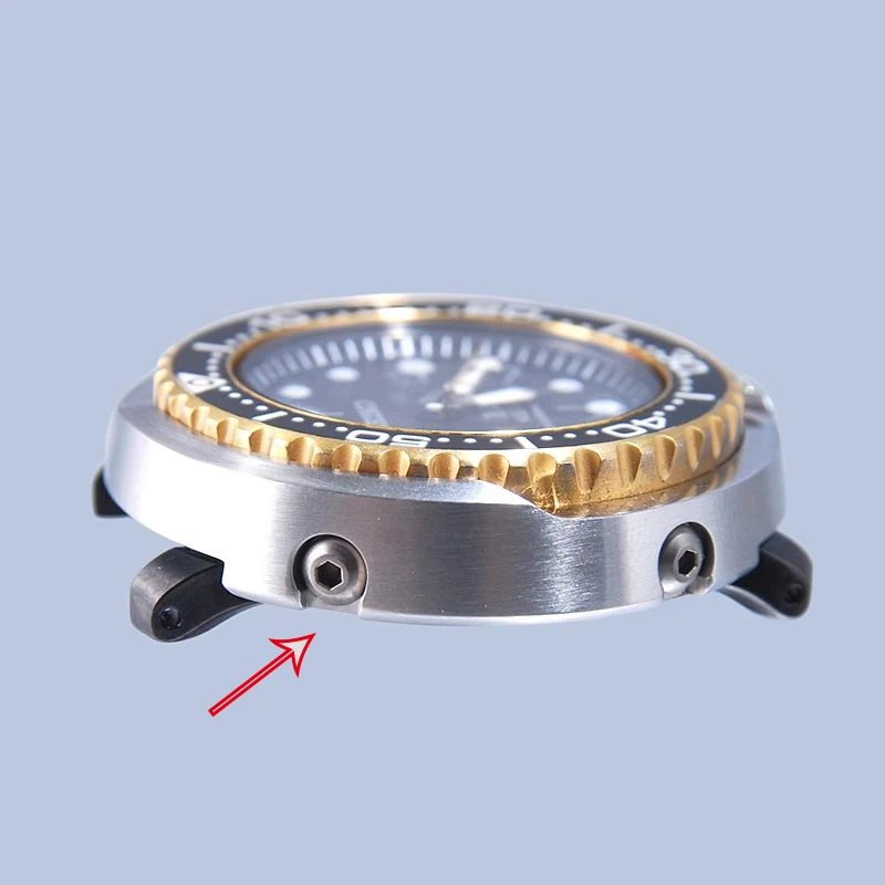 Vis de coque de montre Seiko SNE497 SNE498 SNE518 SNE533 SNE535 SNE537, vis de montre blindée en conserve 3mm noir argent or avec outils
