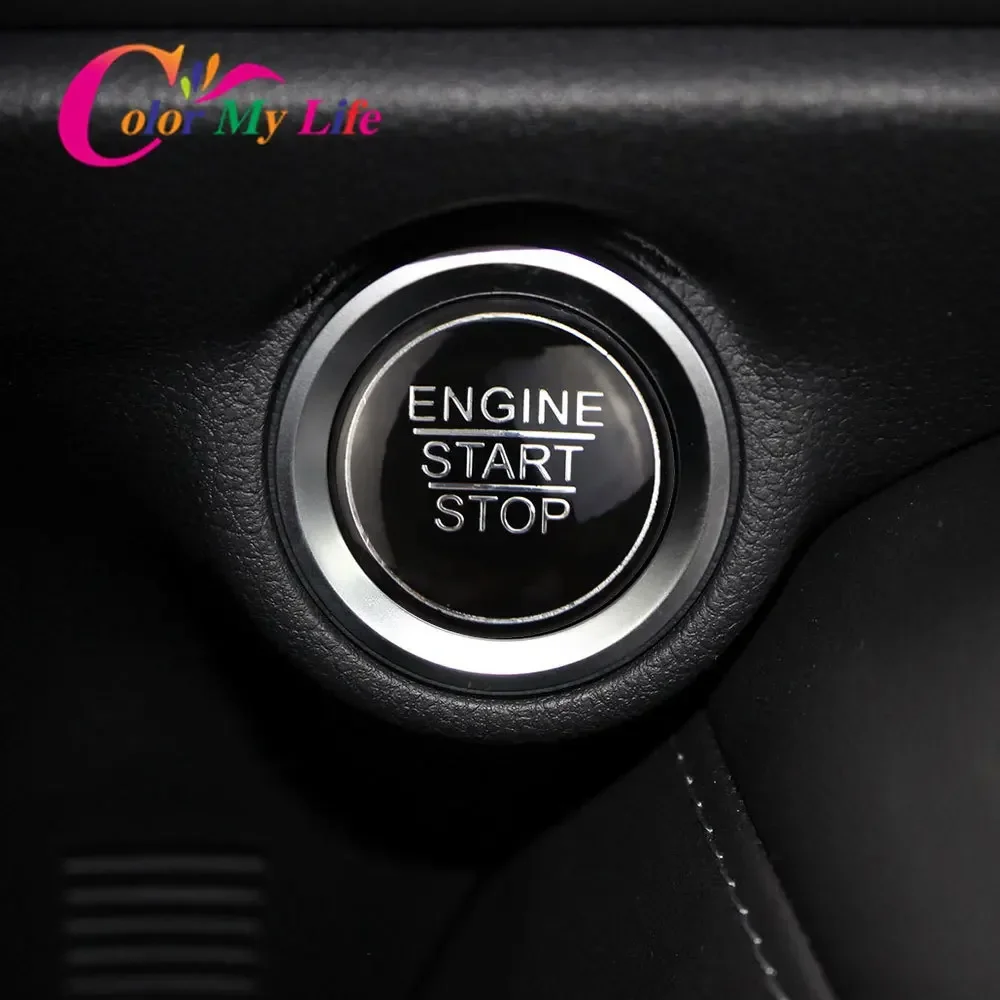 Engine Start Stop Ignition Button Cover for Toyota Corolla Camry Rav4 Prius GT86 CHR C-HR 2016 - 2023 ABS Key Hole Circle Trim