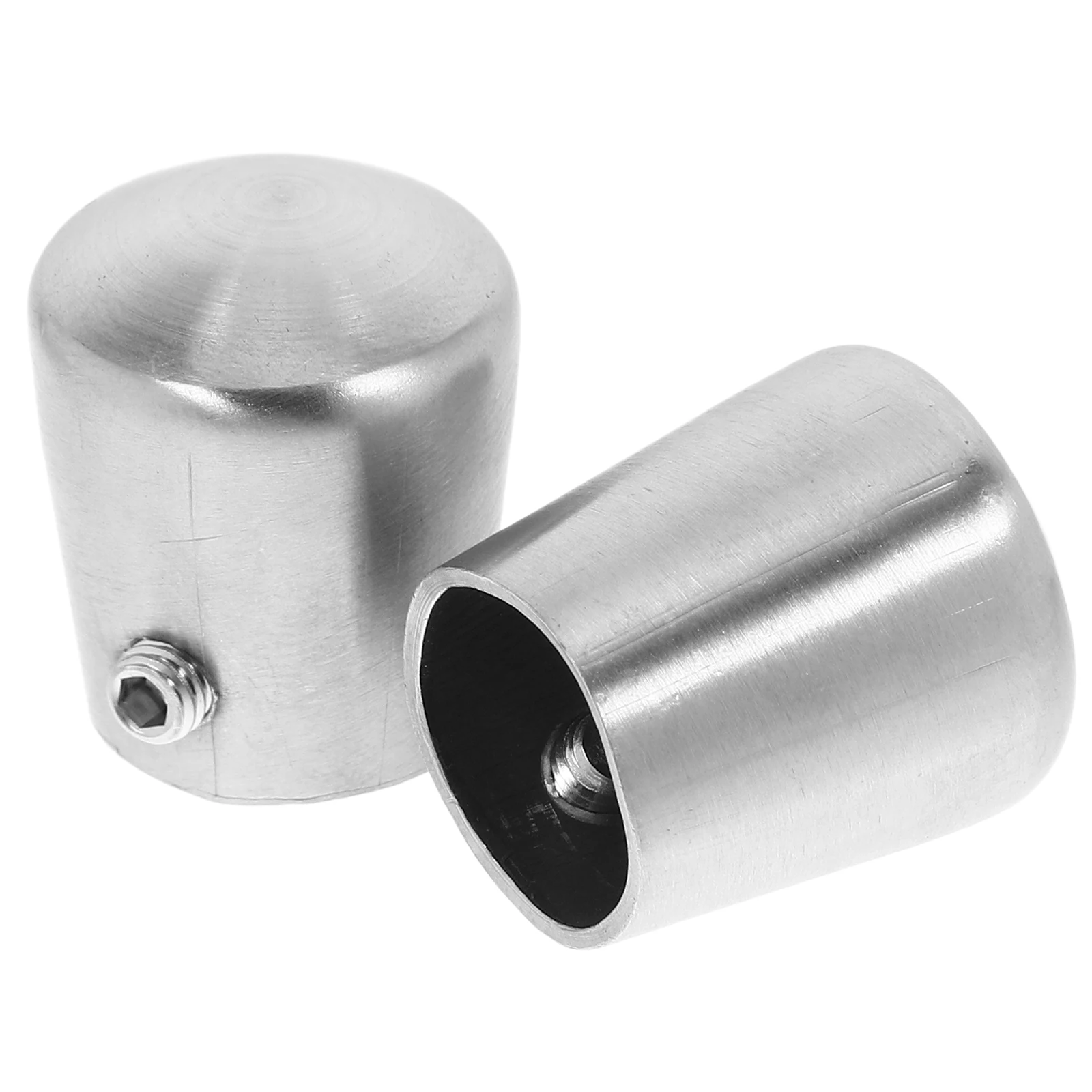 

2Pcs H rail End Caps Stainless Steel Stair Accessories Durable Round Tube Design Protective Function Easy Installation Wooden H