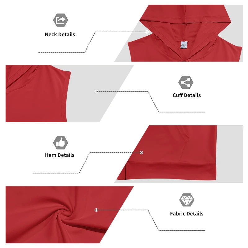 Men's Suit Sleeveless Hoodie Two-Piece Set | Fitness Training Zipper Hoodie Vest & Loose Drawstring Shorts Set (Multiple Colors) view 5