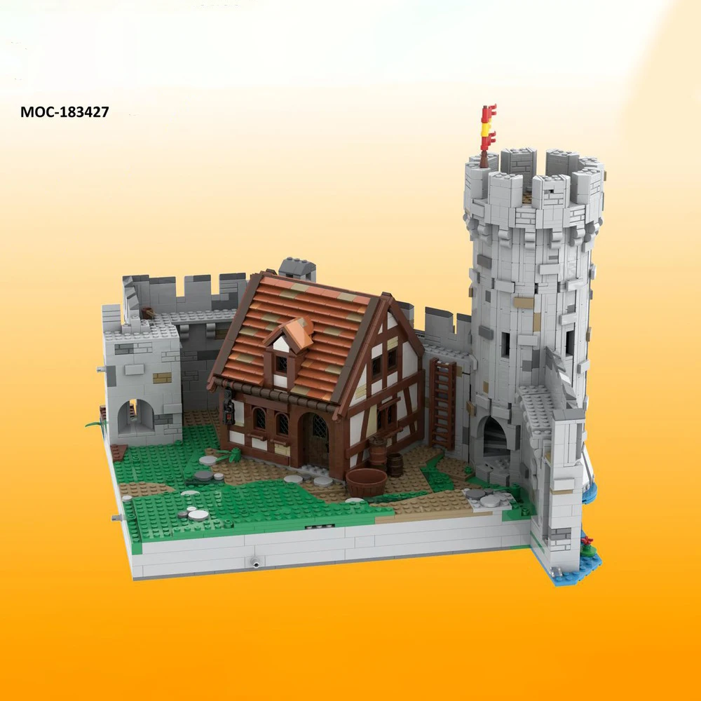 Educational building blocks MOC-183427 small particle assembly building series city guard room model children's gift ornaments