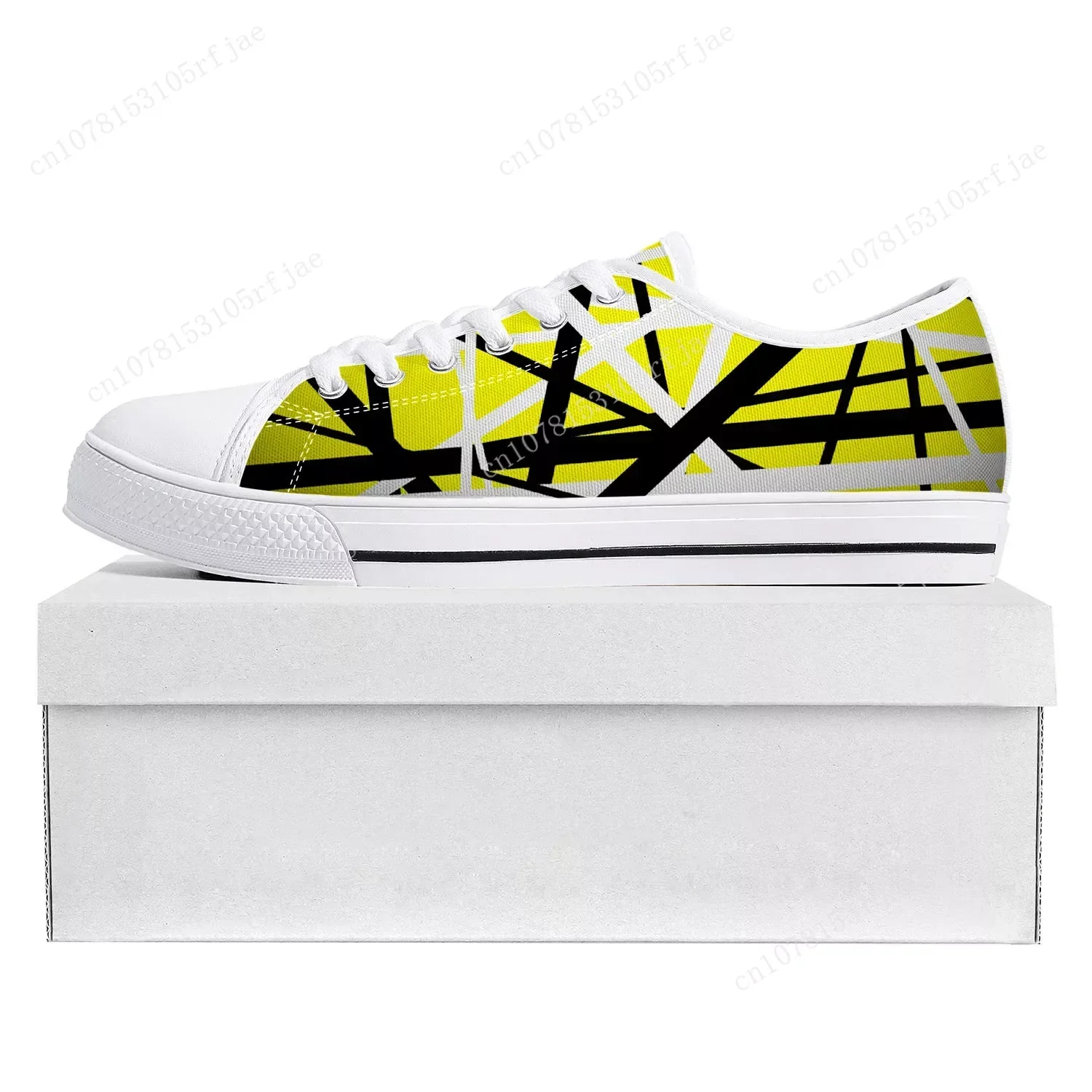 Van halen Streifen Metall Rock Band niedrige Top hochwertige Turnschuhe Herren Damen Teenager Leinwand Sneaker Paar Schuhe benutzer definierte Schuh