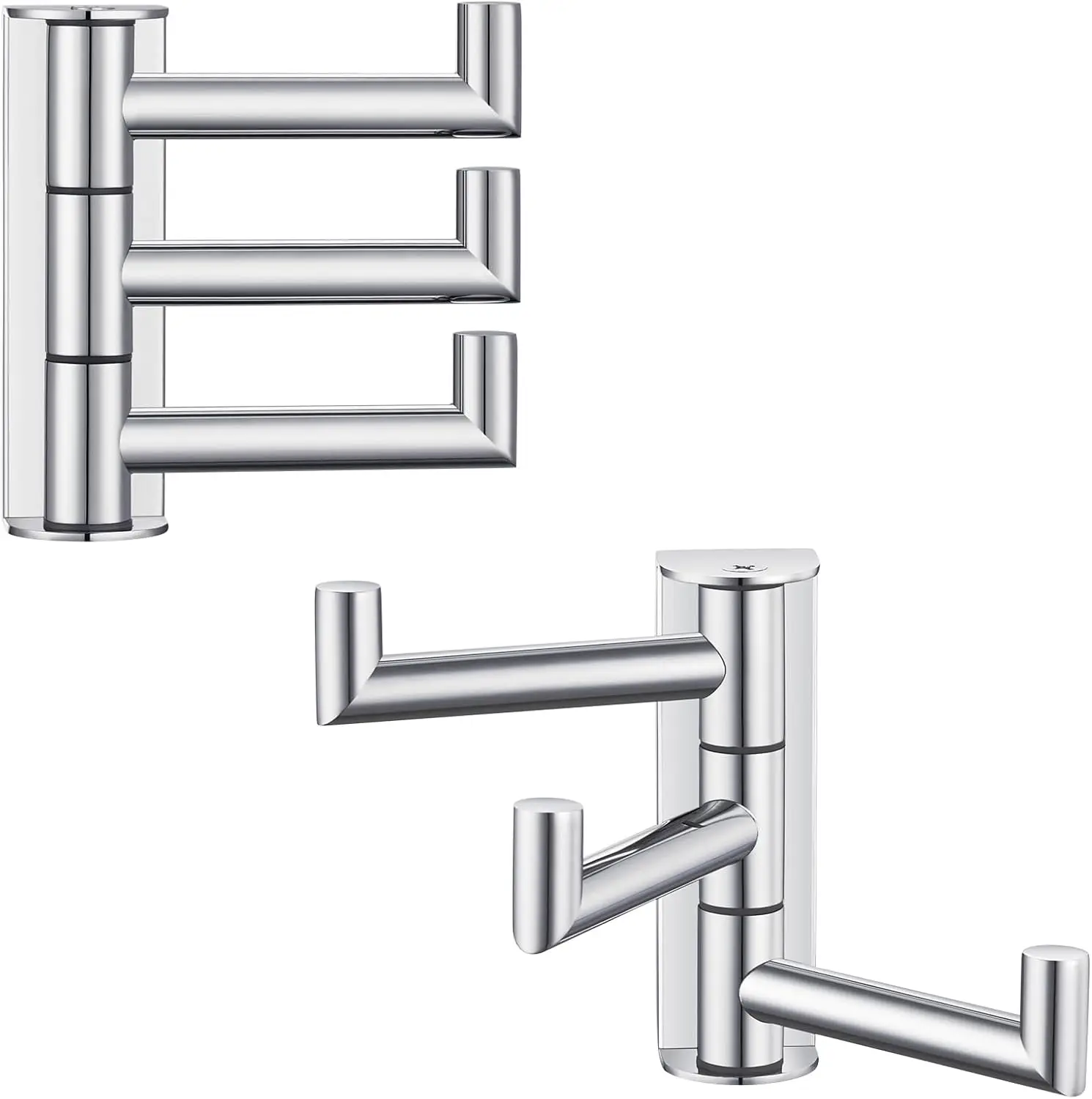 

Swivel Towel Hook Polished Chrome, SUS 304 Stainless Steel Robe Holder for Bathroom with 3 Arms, 2 Pack