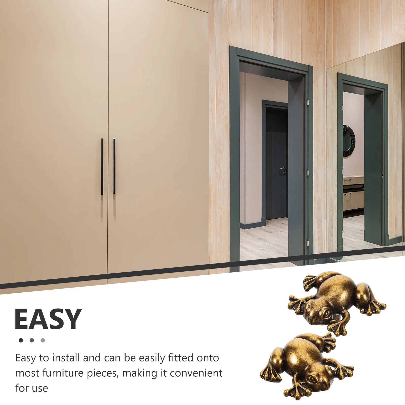 

2Pcs Frog Shape Door Handle Sturdy Zinc Alloy Replacement Wardrobe Drawer Pull Vintage Cabinet Knobs Furniture Accessory