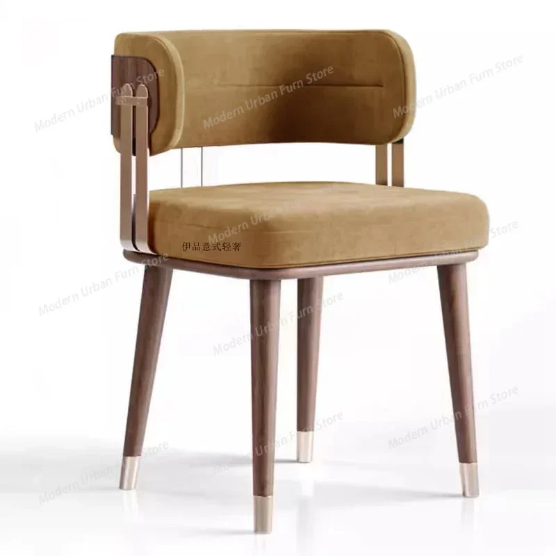 Italian Solid Wood Dining Chair Nordic Originality Hotel Restaurant Dining Chair Villa Living Room Furniture Sillas Comedor FYDC