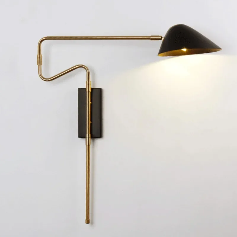 Nordic Luxury Creative Modern Simple Bedside Study Rotatable Wall Lamp Bedroom Rocker Lamp