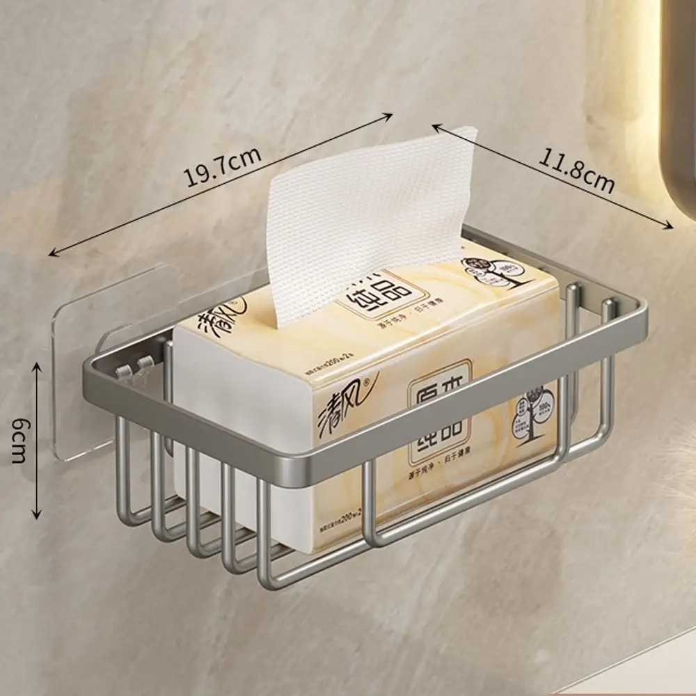 

New Punch-Free Shower Shelf No Drill Aluminum Alloy Toilet Rack Bathroom Accessories Toilet Tissue Box Home