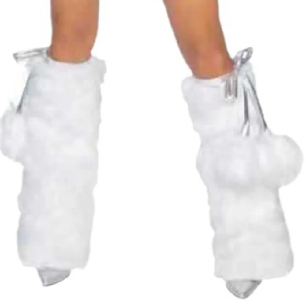 

Soft Fluffy Faux Fur Leg Warmers Colorful Thick Warm Knee Sleeve Comfortable Elastic Knee High Boots Cover Christmas Party