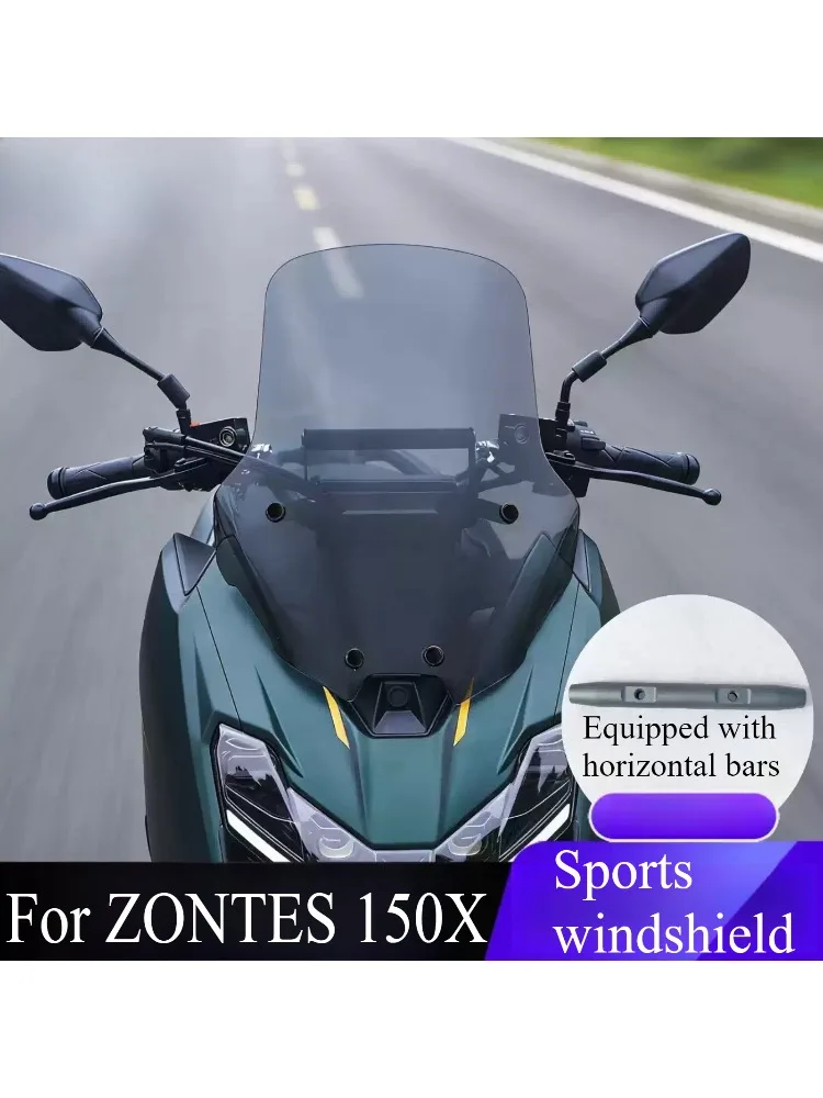 Deflektor szyby motocyklowej ZONTES 150X, zmodyfikowana, podwyższona szyba przednia, wytrzymałe akcesoria i części. — 2