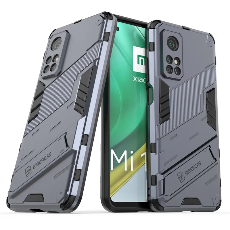 For Xiaomi Mi 10T Case For Xiaomi Mi 10T Cover Armor PC Shockproof Soft TPU Stand Protective Bumper For Xiaomi Mi 10T