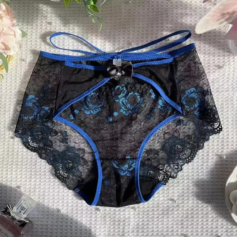 Lace High Rise Underwear Big Size Shorts Foreign Trade Custom Sexy Underwear Bow Cotton Crotch Panties Breathable Women Briefs