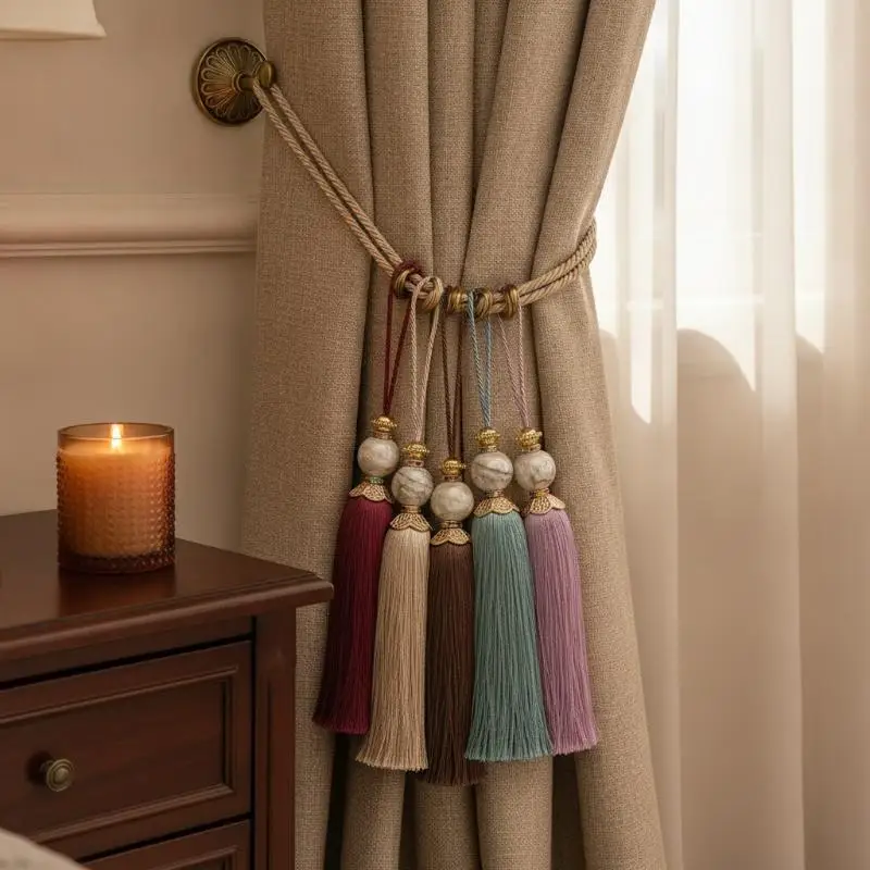4 Pcs Handmade Soft Tassels with Loops Durable Lightweight for Key Hanging DIY Bookmarks Home Decor Craft Projects