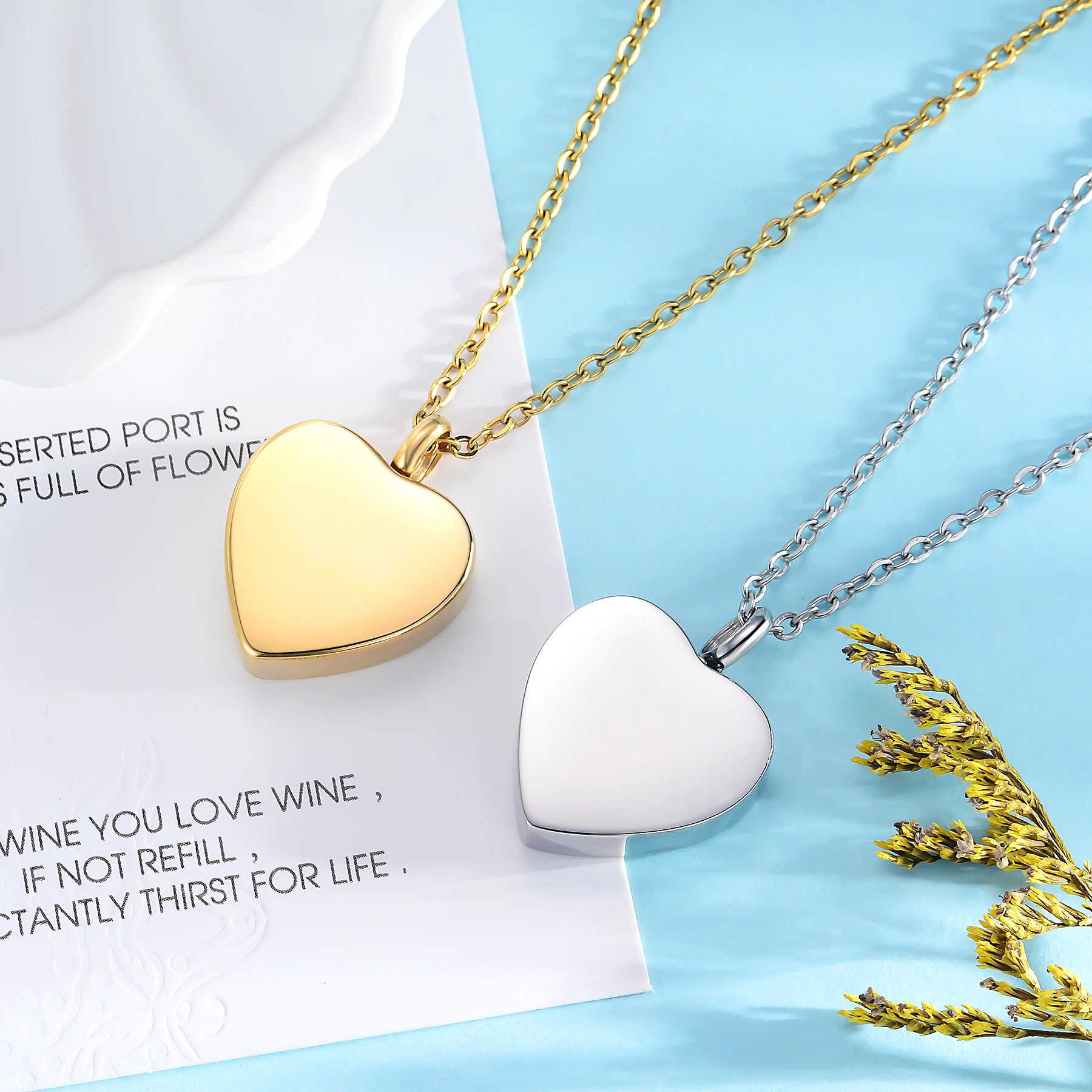 Herzförmige Urnen-Halsketten für Asche für Frauen und Männer, Kremations-Anhänger-Halskette für Asche aus Edelstahl, personalisierbarer Gedenkschmuck – Detail 4