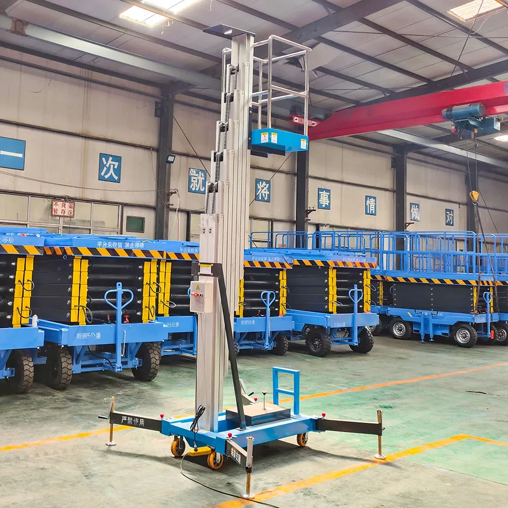 Good Price Electric Aluminum Alloy Single Mast Lift Table Aerial Work Elevating Platform Vertical Mast Man Lift Platform