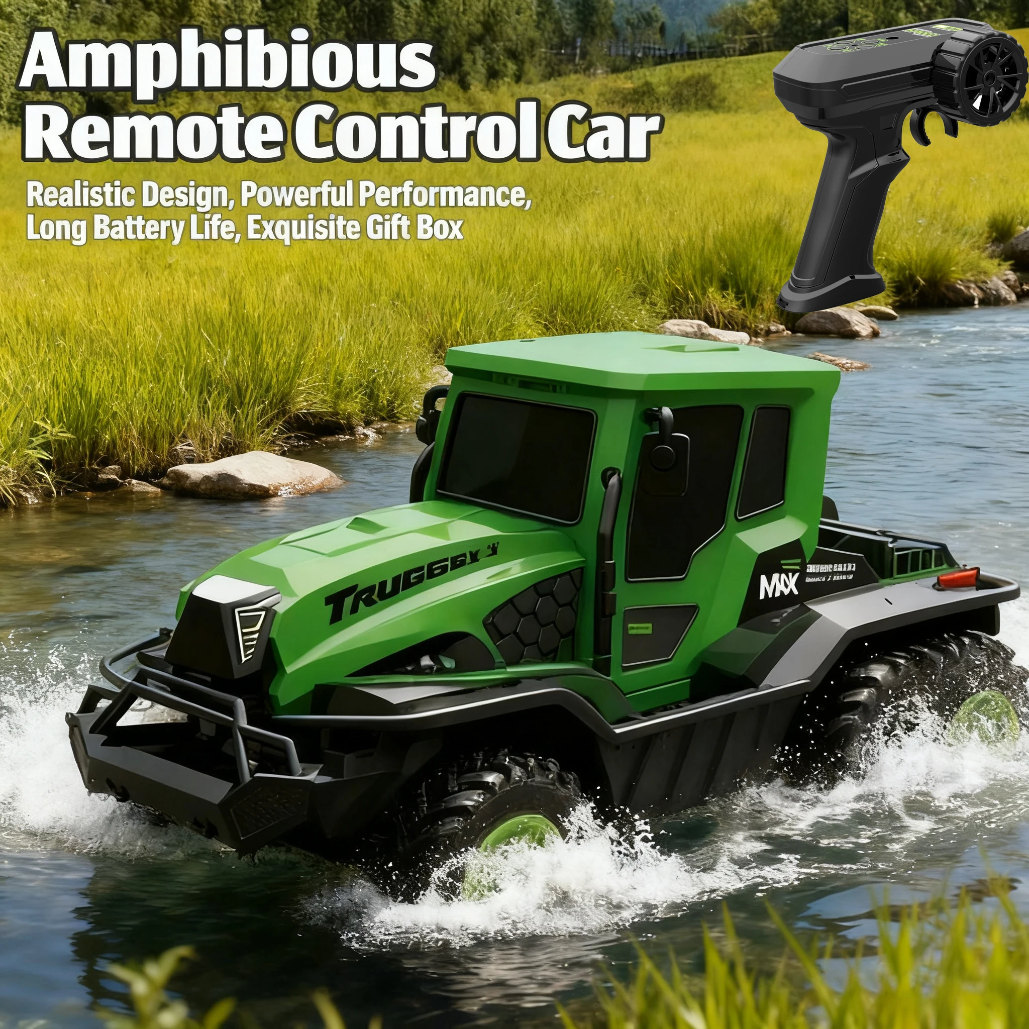 

1/14 RC Farmer Tractor Amphibious Remote Control Trailer Car for Boys Light Farmer Truck Electric Model Radio-Control Truck Xmas