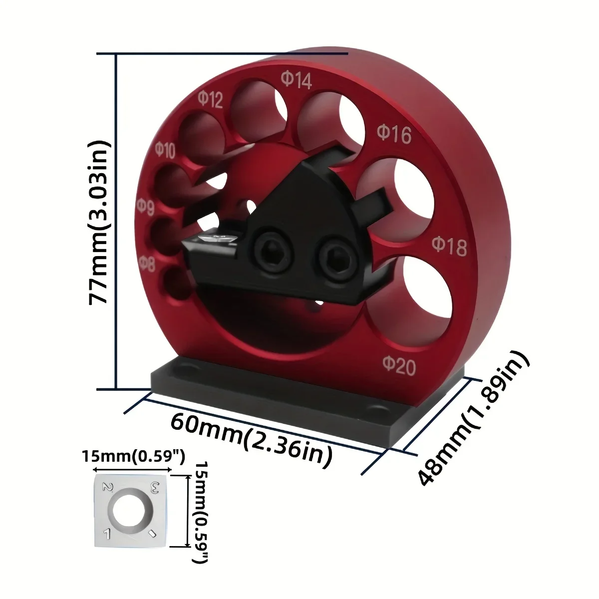 سبائك الألومنيوم النجارة قابل للتعديل سيارة مستديرة 8 حفرة الحفر الكهربائية سيارة مستديرة الخشب بار مربع بار النجارة مساعدDIYTool #5