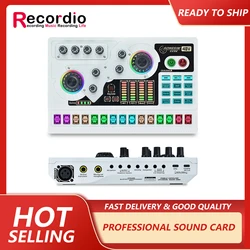 XLR Microphone Podcast Studio Professional 48V Live Sound Card Audio Interface Equipment Mic Recording OTG Audio Sound Card