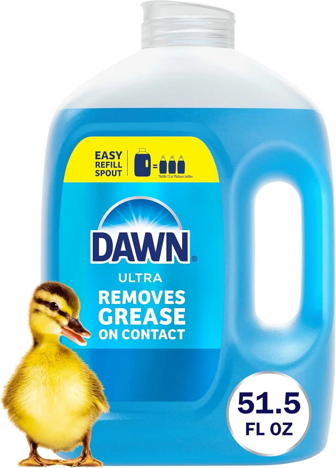 Recarga de Jabón Líquido Ultra Dish Soap, Detergente Lavavajillas Azul de Gran Tamaño para Grasa, 51.5 oz