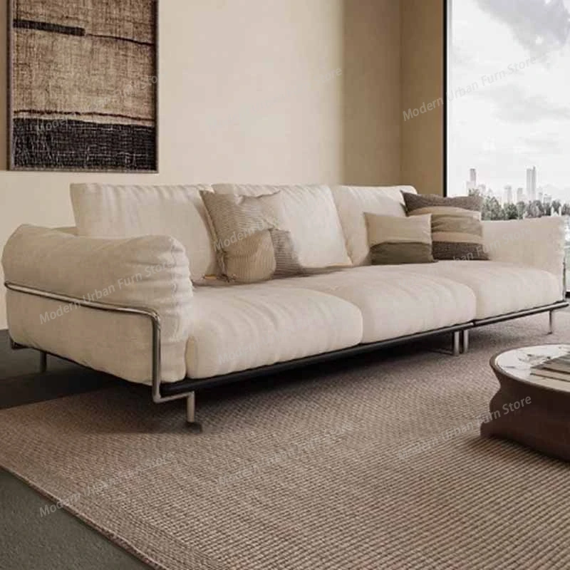 Fabric Minimalistic Sofa Lounge Modern Nordic Sitting Italian Accent Sofa Apartment Modern Pliable Divano Living Room Furniture