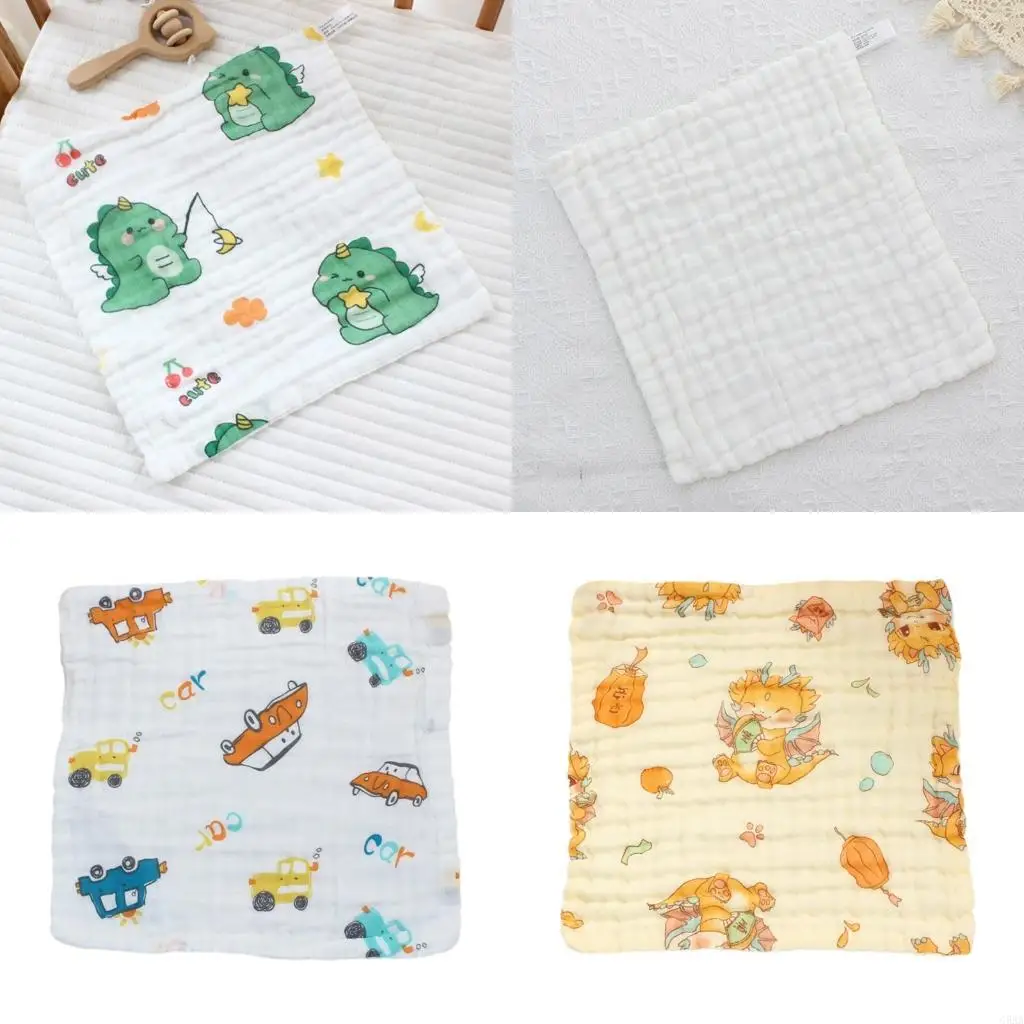 

C5AA Quick Dry Absorbent Baby Towel Multipurpose Cotton Bib 30cm Square for Infants