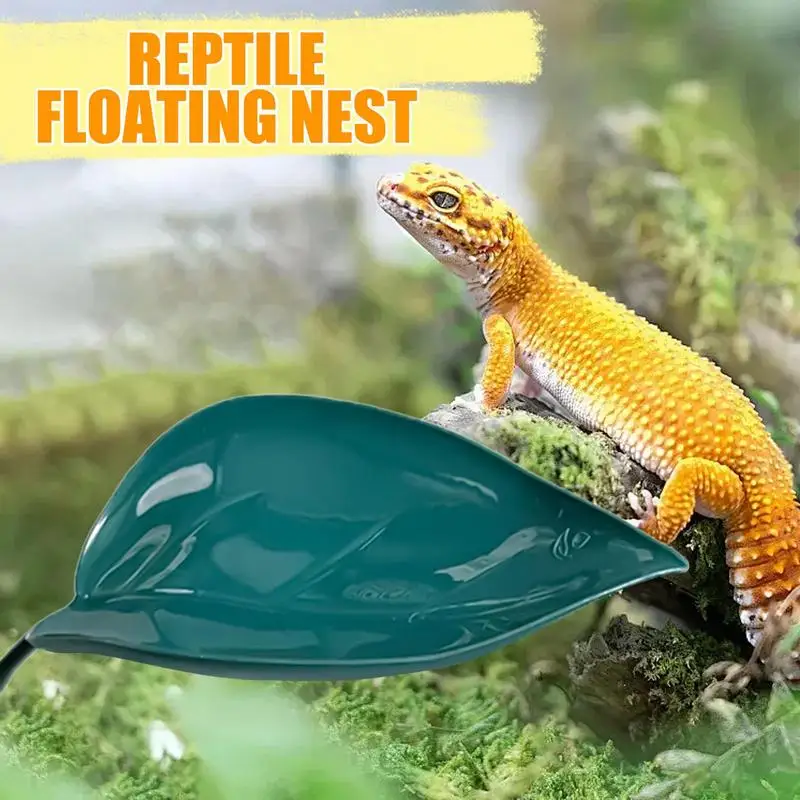 Turtle Basking Area Habitat Terrace Leaf Shape Suction Cups Decor For Tank Terrarium Accessories For Dwarf Frogs Turtles Leopard