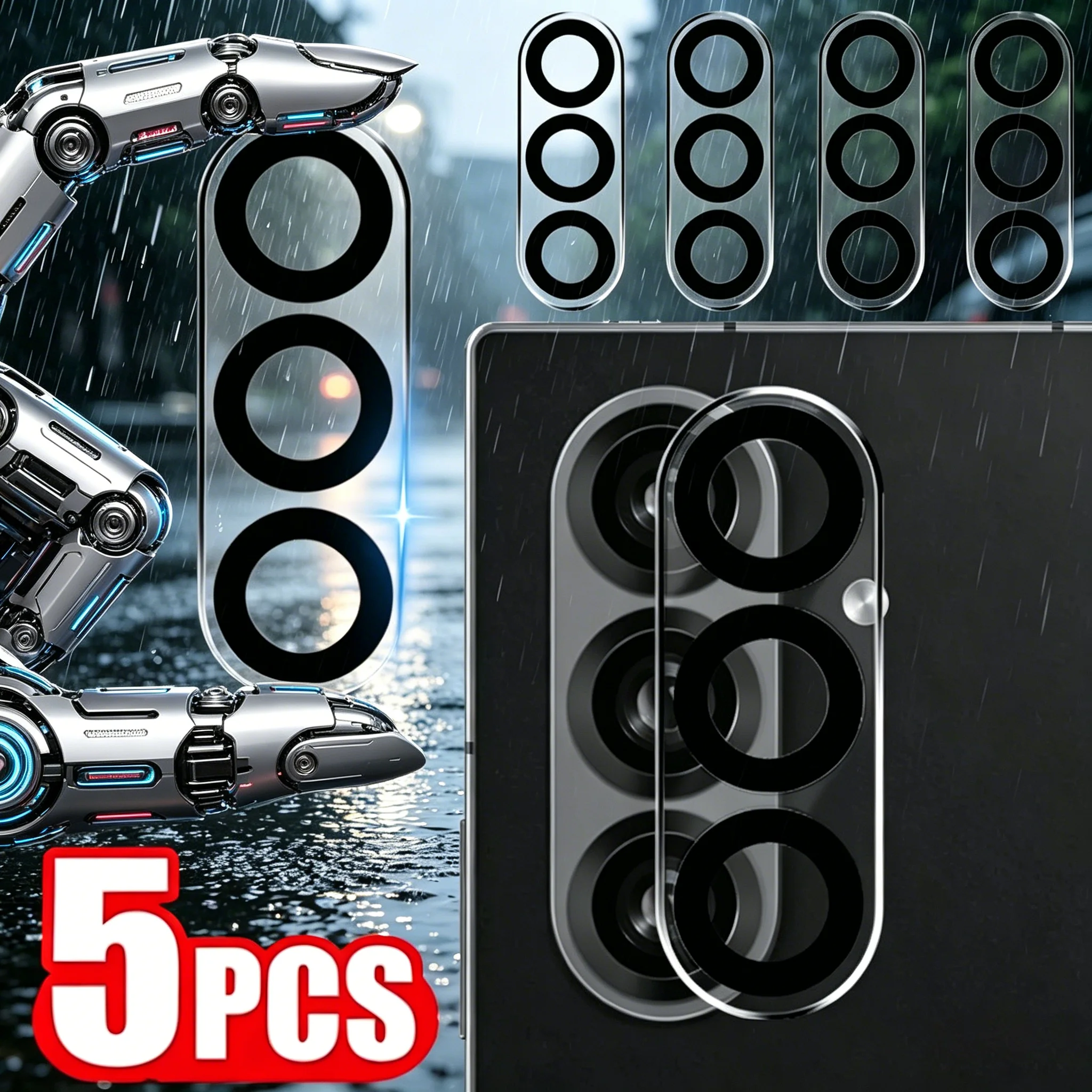 1–5 Stück Ultra HD stoßfester Kameraobjektivschutz aus gehärtetem Glas für Samsung Galaxy Z Fold/Flip 8 7 6 5, kratzfeste Rückabdeckung