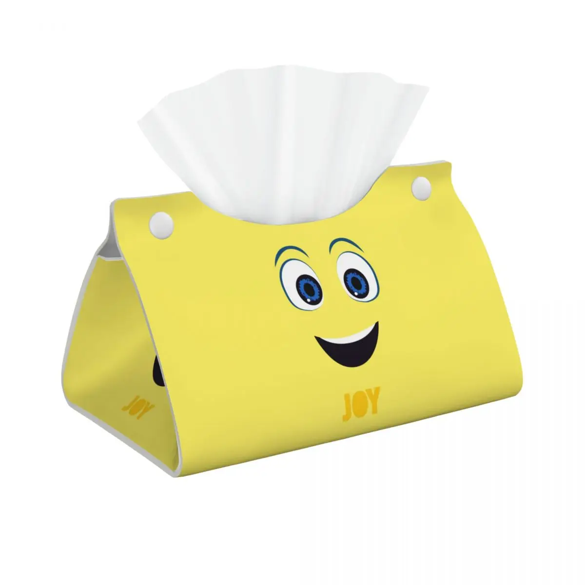 Custom Inside Out Joy Facial Tissue Box Cover Rectangular PU Leather Tissue Box Holder for Car Home