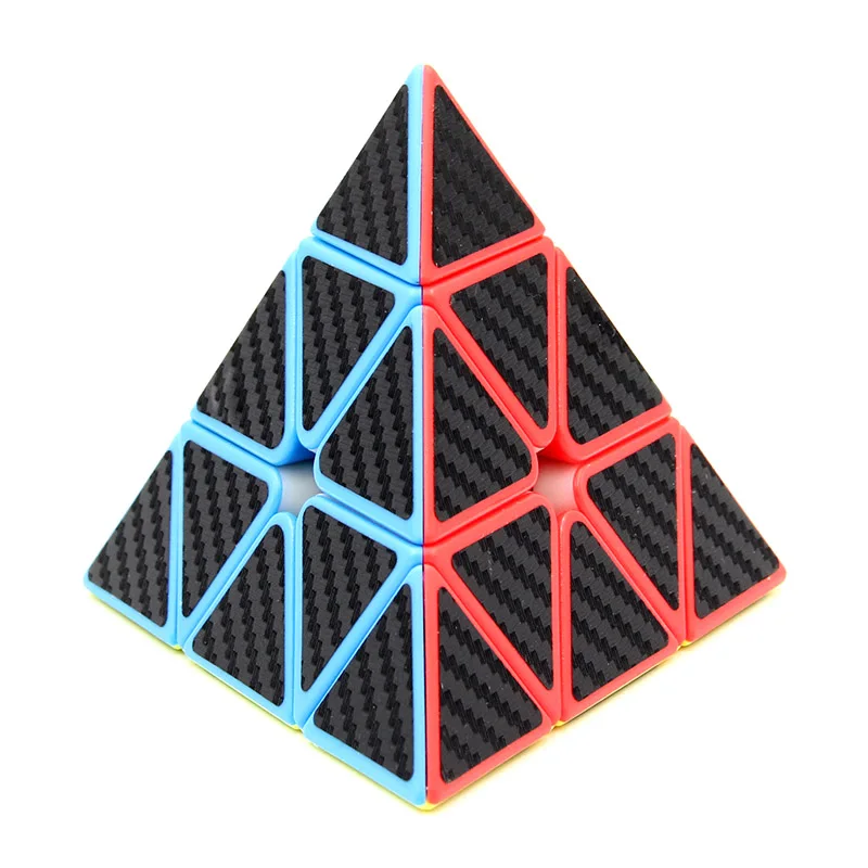MoYu MeiLong Pyramid Carbon Fibre Sticker Magic Cube 3x3x3 Neo Speed Cube Puzzle Antistress Educational Toys