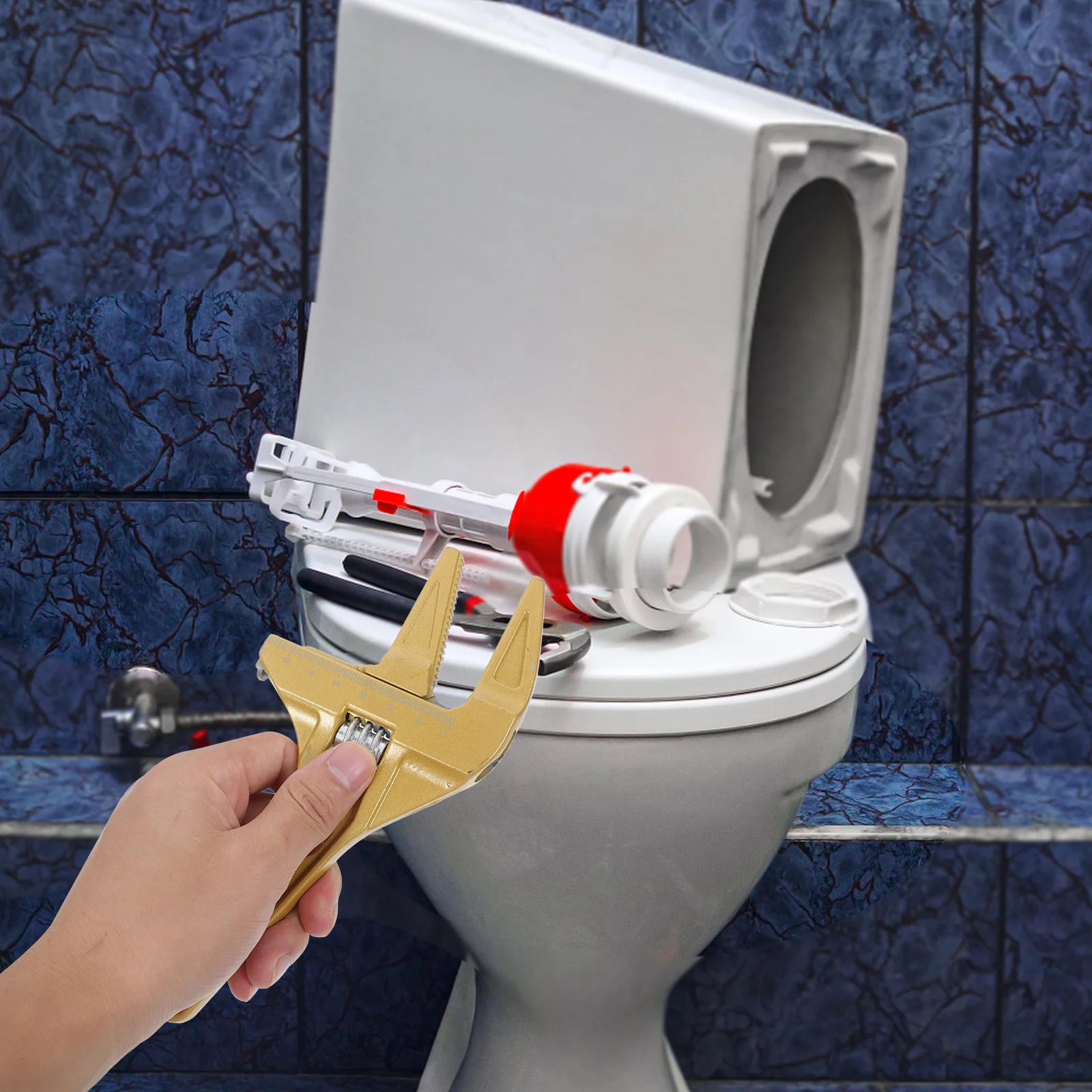 

Multifunctional Adjustable Wrench Short Handle Large Opening Heavy Duty Tool for Faucet Valve Kitchen Bathroom Repair Basin