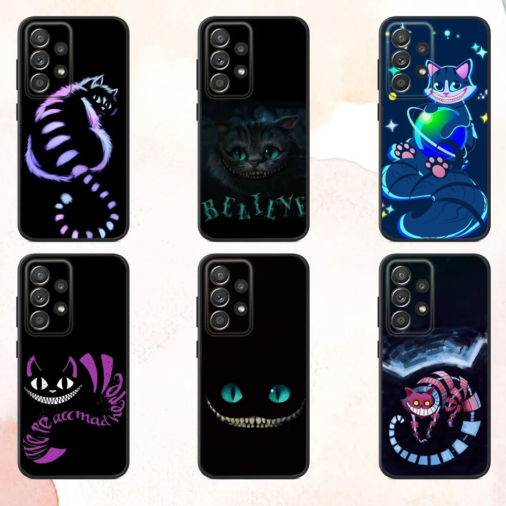 

C-Cheshire Cat Cool Eyes A-Alice Phone Case For Samsung S25,S24,S21,S22,S23,S30,Ultra,S20,Plus,Fe,Lite,Note,10,9,5G Black Cover
