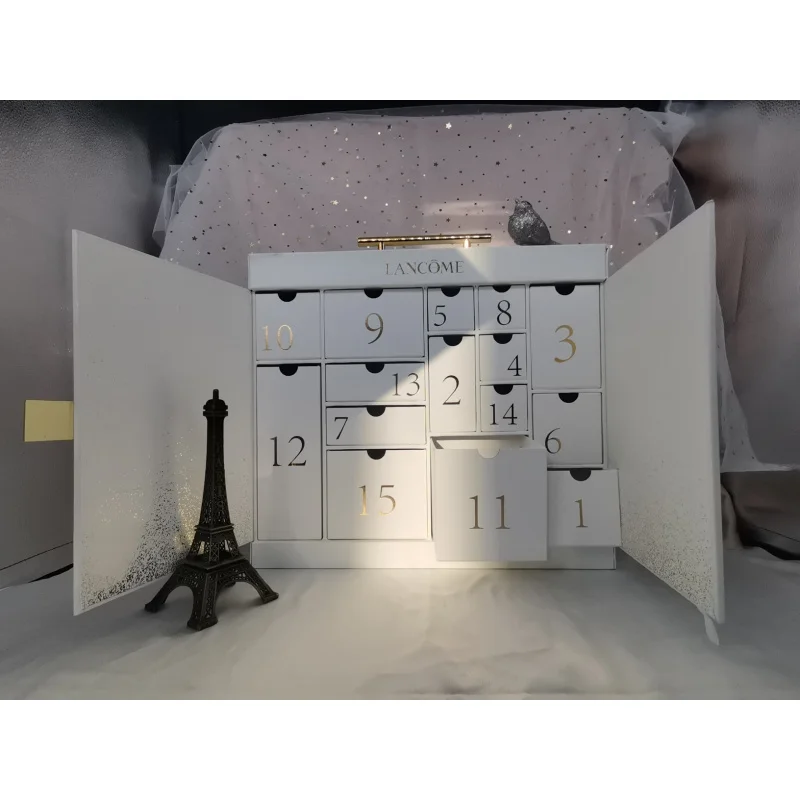 Custom.Factory الفاخرة تقويم القدوم علبة التعبئة والتغليف مستحضرات التجميل تقويم القدوم مع صندوق الأدراج #4