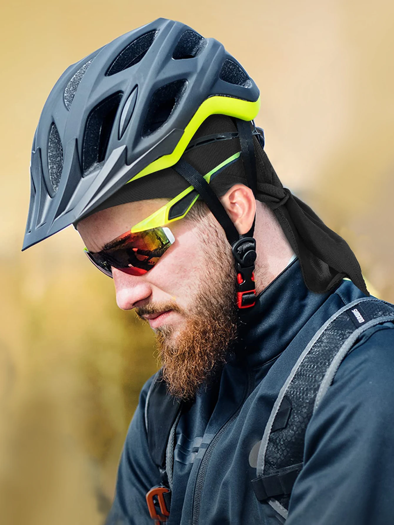 Durag für Männer, Radfahrer-Piratenhut, atmungsaktives Mesh-Piraten-Bandana, schweißabsorbierende Helm-Innenkappe, Kopfbedeckung, Totenkopfkappe für – Detail 6