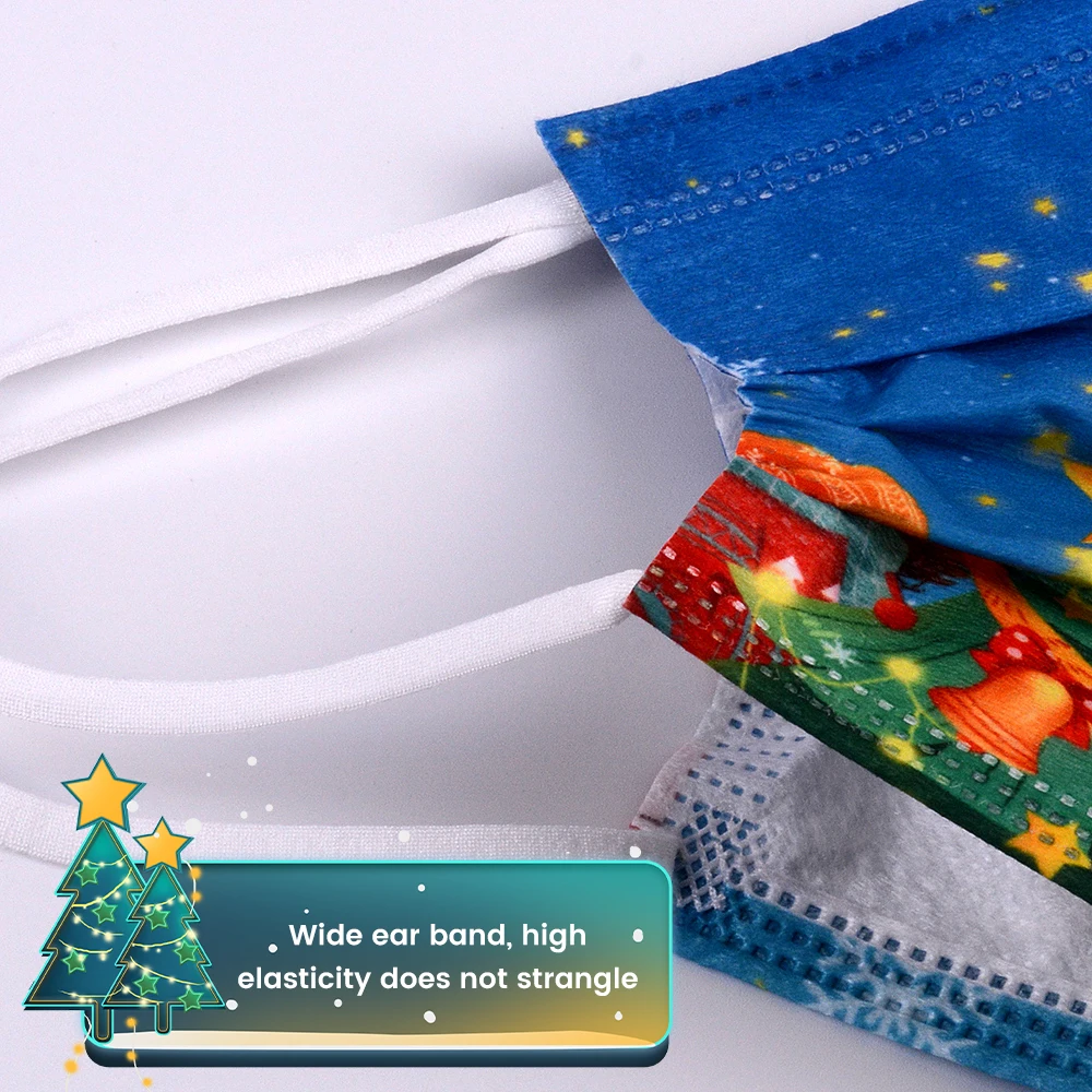 10 шт., одноразовые маски для лица с принтом