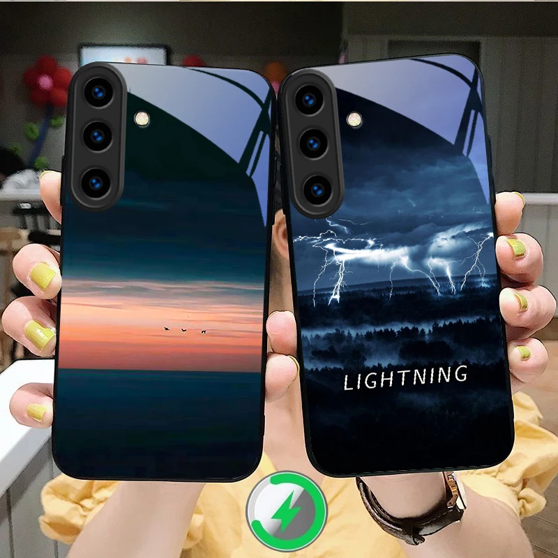 Magnificent landscapes Suitable For Samsung Galaxy S25 Ultra S20 FE S21 S22 S23 Plus S24 S26 Edge magnetism Glass Phone Casee
