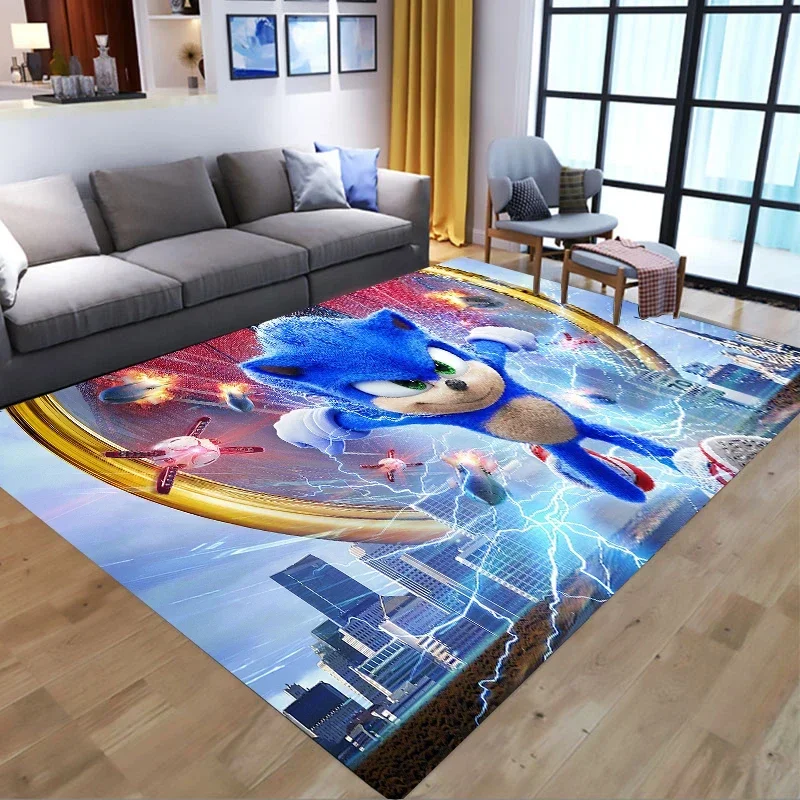 سونيكس الفانيلا السجاد أنيمي المضادة للانزلاق الحصير الكرتون المطبخ غرفة المعيشة باب حمام مستطيل ممسحة ديكور المنزل الاطفال هدية