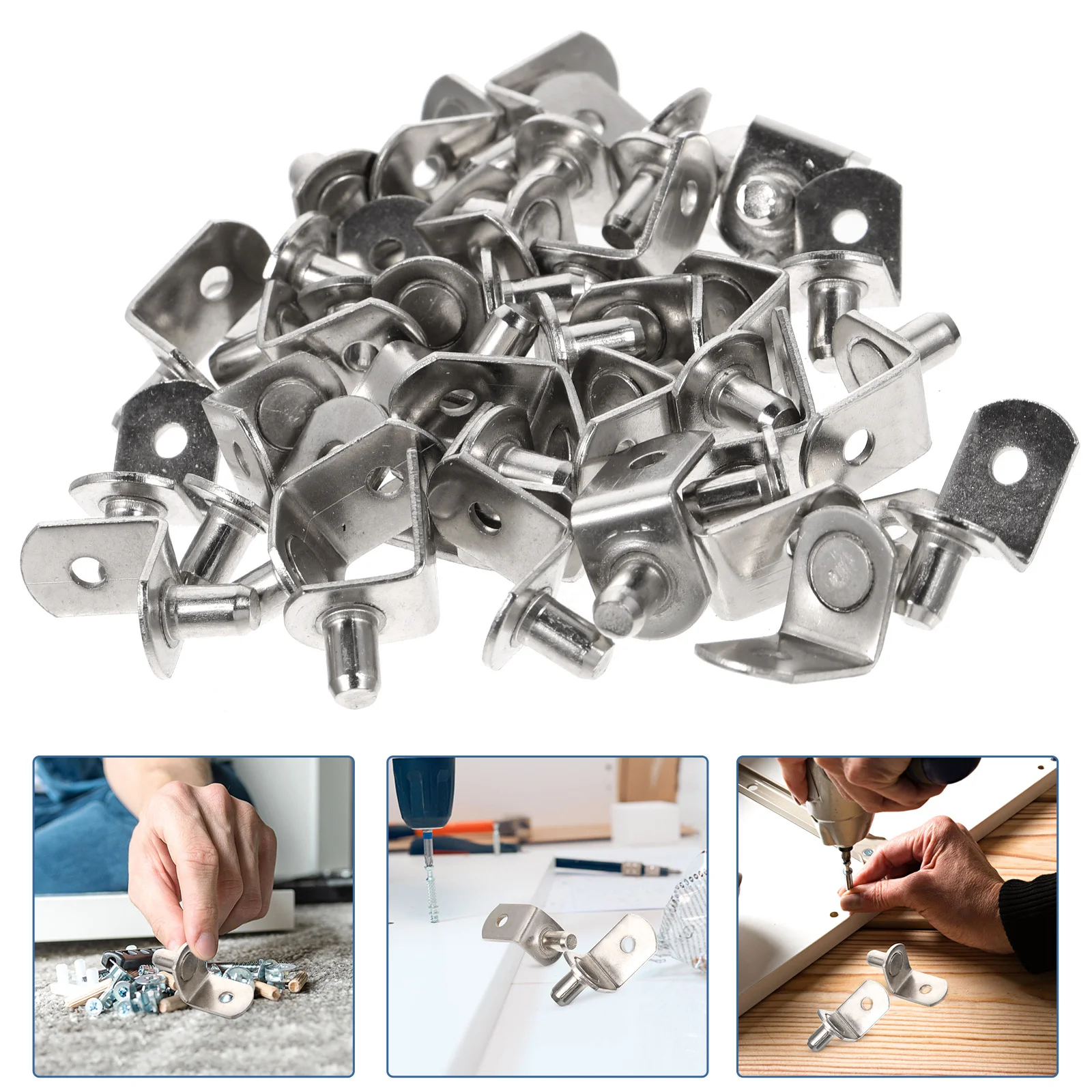 40 قطعة دبوس دعم الخزانة عالية الجودة رف فولاذي مقاطع قوية متعددة الاستخدام لخزائن أرفف الكتب خزائن عرض الحالات