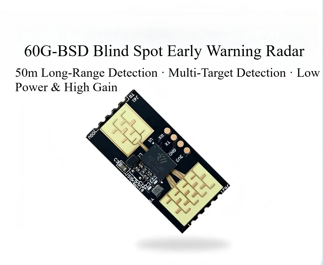 60G mmWave BSD Radar Module for Car Motorcycle Blind Spot Detection 40m Range UART Anti-Collision Sensor