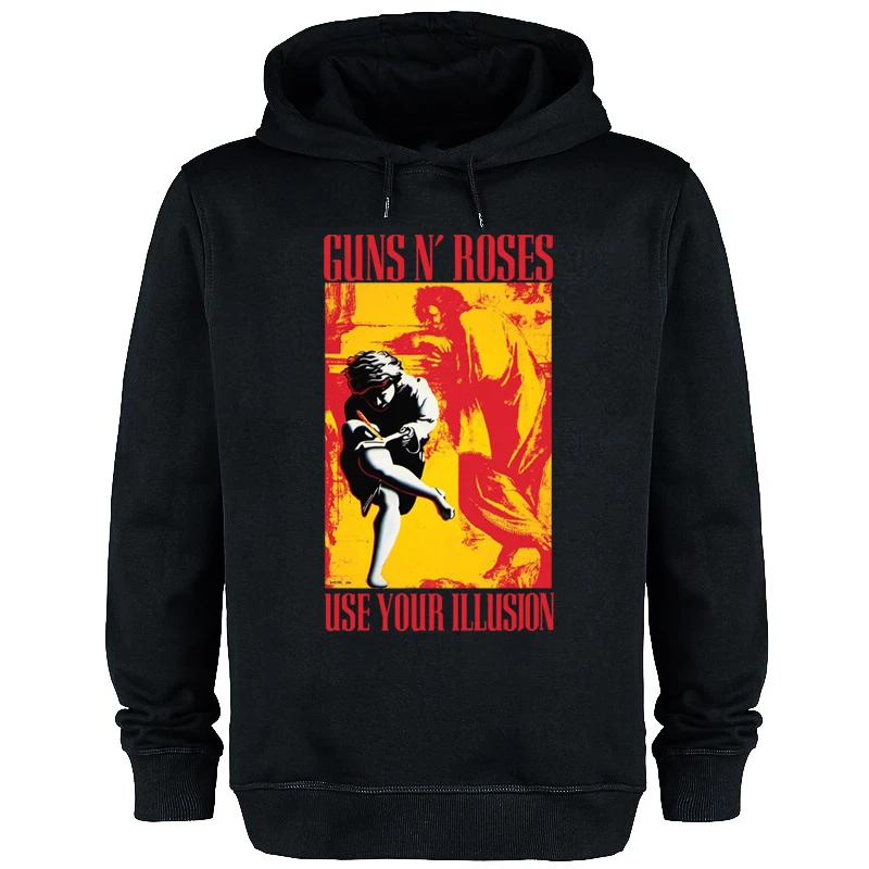 Erkekler kadın Hoodie Guns N Roses Rock Band baskı Hoodies Punk Retro Hip Hop kapüşonlu eşofman üstü kazaklar Unisex eşofman giyim