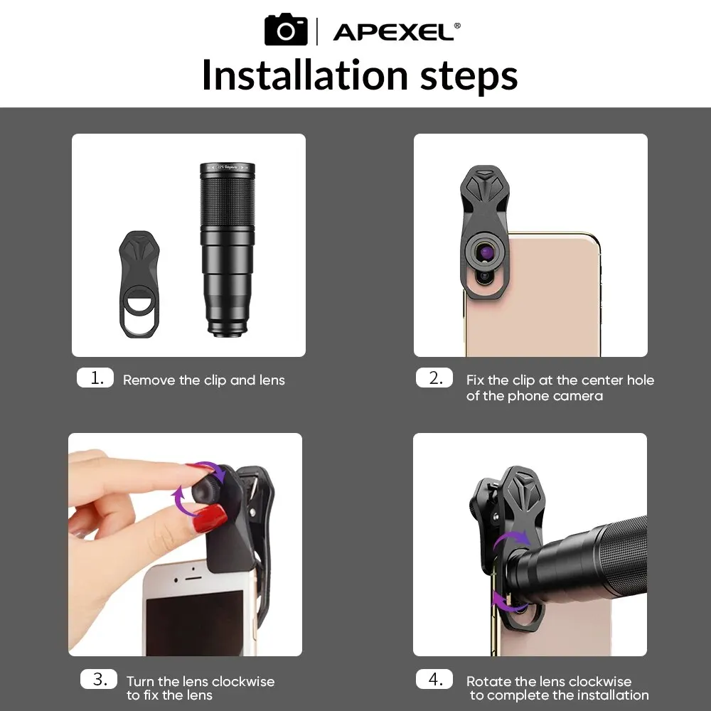 APEXEL جديد محدث 22X عدسة تكبير المقربة 10 في 1 عدسة عين السمكة زاوية واسعة عدسة ماكرو + مرشحات تدفق النجوم CPL لجميع الهواتف الذكية #3