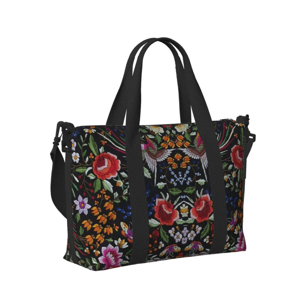 

Spanish Flamenco Manton Shawl Motif Beach Travel Bag Large Capacity Tote Bags for Gym Yoga Women Shopping Duffle Shoulder Bag